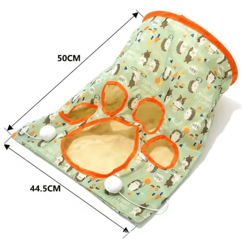 Foldable Crinkle Cat Tunnel Toy Cat Tunnel Toy With Noisy Paper Interactive Rolling Play 2