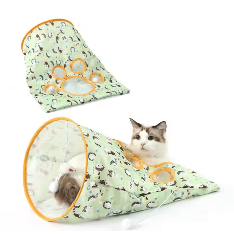 Foldable Crinkle Cat Tunnel Toy Cat Tunnel Toy With Noisy Paper Interactive Rolling Play 4