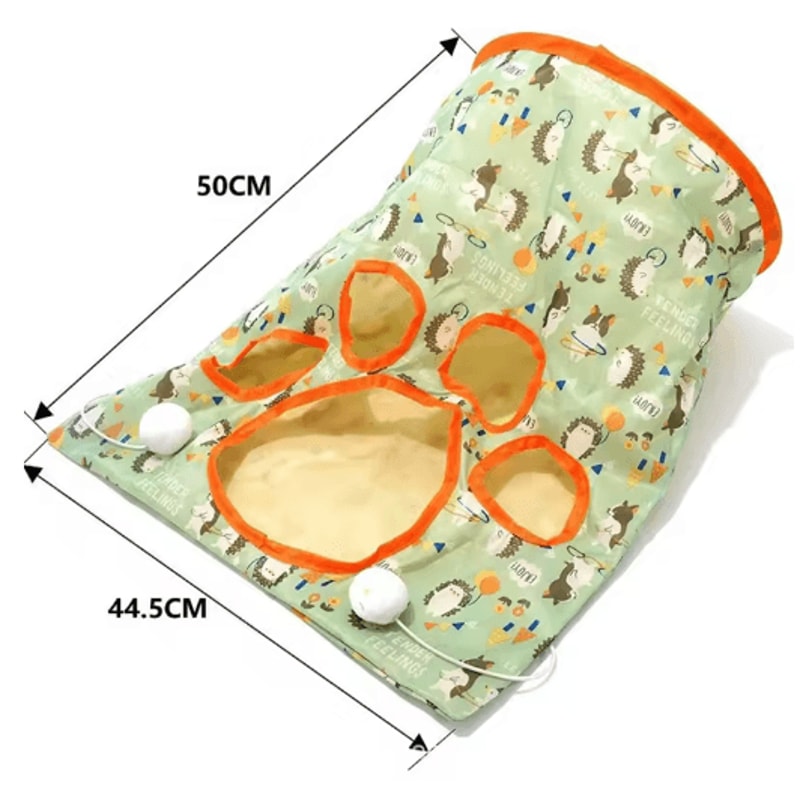Foldable Crinkle Cat Tunnel Toy Cat Tunnel Toy With Noisy Paper Interactive Rolling Play 6