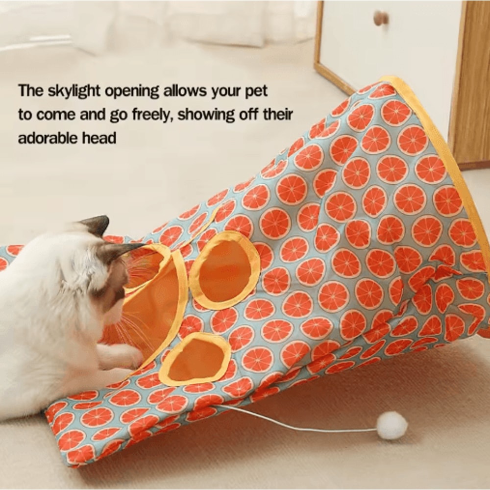 Foldable Crinkle Cat Tunnel Toy Cat Tunnel Toy With Noisy Paper Interactive Rolling Play 7