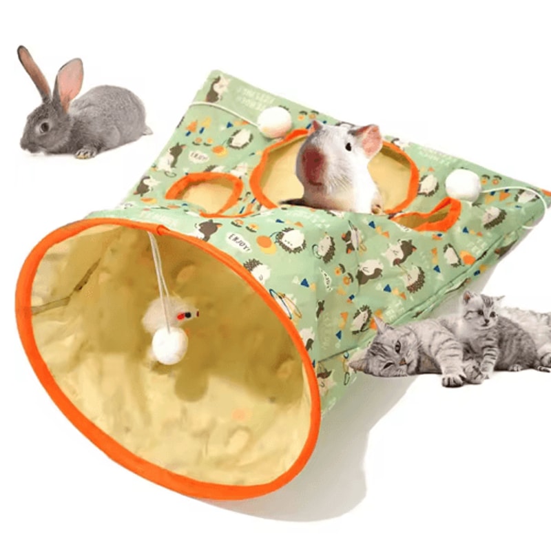Foldable Crinkle Cat Tunnel Toy Cat Tunnel Toy With Noisy Paper Interactive Rolling Play 8