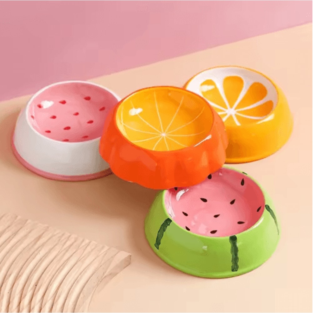 Cute Fruit Ceramic Pet Bowl Ceramic Cat Bowl In Watermelon Strawberry Designs For Cats And Small D 0