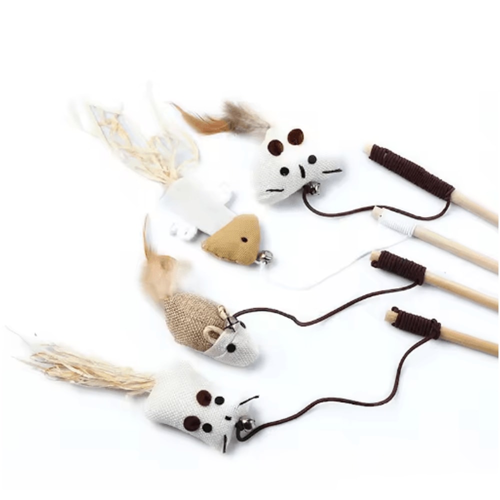 Feather BChase Interactive Cat Wand Toy With Colorful Feather Teaser 6