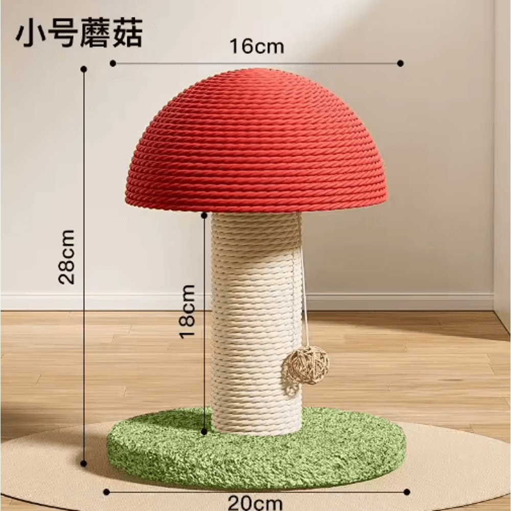 Garden Guard Mushroom Carrot Cat Scratching Post With Hemp Rope 2