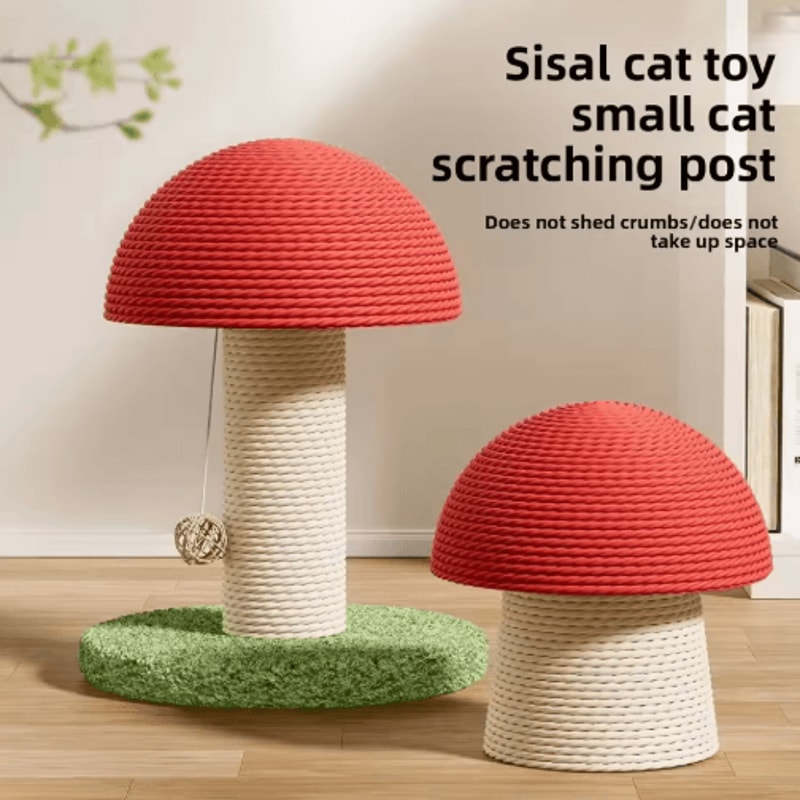 Garden Guard Mushroom Carrot Cat Scratching Post With Hemp Rope 0