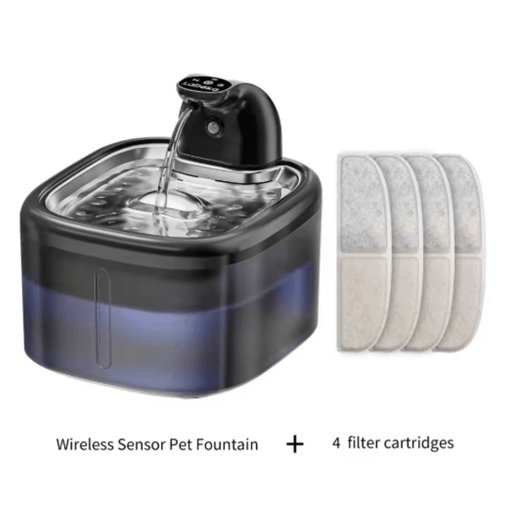 AquaSense 35L Wireless Cat Water Fountain With Motion Sensor Stainless Steel Tray 2
