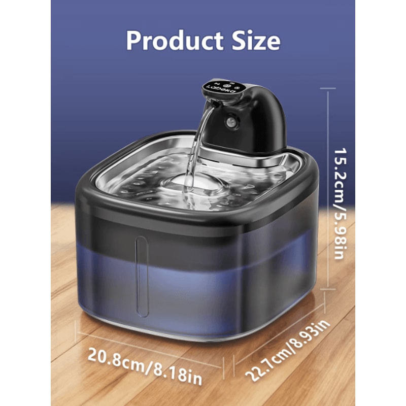 AquaSense 35L Wireless Cat Water Fountain With Motion Sensor Stainless Steel Tray 5