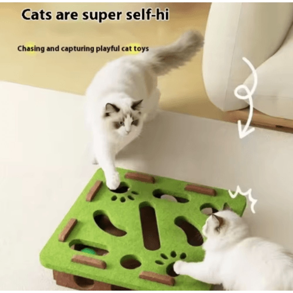 Play Tunnel Interactive Cat Maze Puzzle Toy With Bell Balls 0