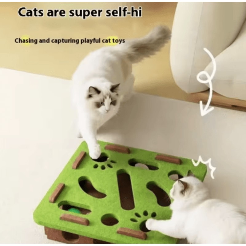 Play Tunnel Interactive Cat Maze Puzzle Toy With Bell Balls 0