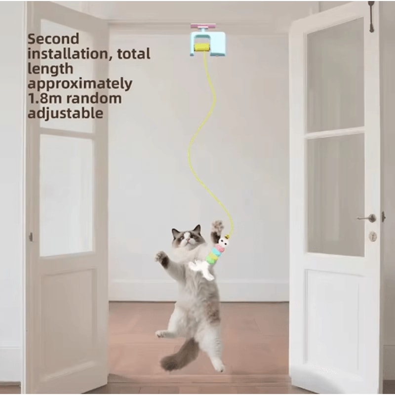 Hunt Bounce Automatic Door Hanging Cat Toy With Jumping YoYo Actio 10