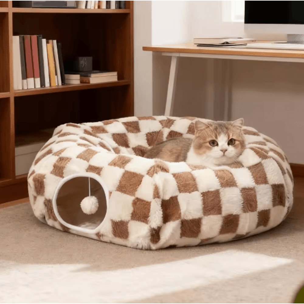 CozyTunnel Interactive Cat Tunnel Bed With Washable Cave Design 4