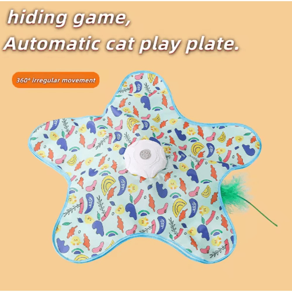 HideNHunt Automatic Cat Hunting Blanket Toy With Rotating Teaser Wand 2