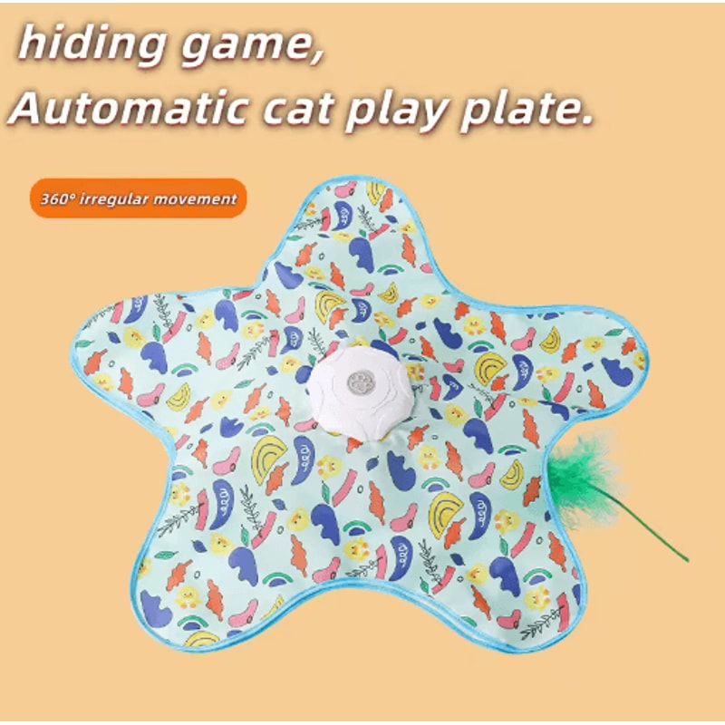 HideNHunt Automatic Cat Hunting Blanket Toy With Rotating Teaser Wand 2
