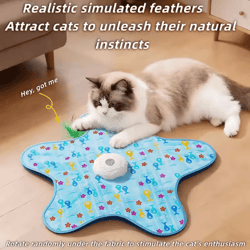 hidenhunt automatic cat hunting blanket toy with rotating teaser wand