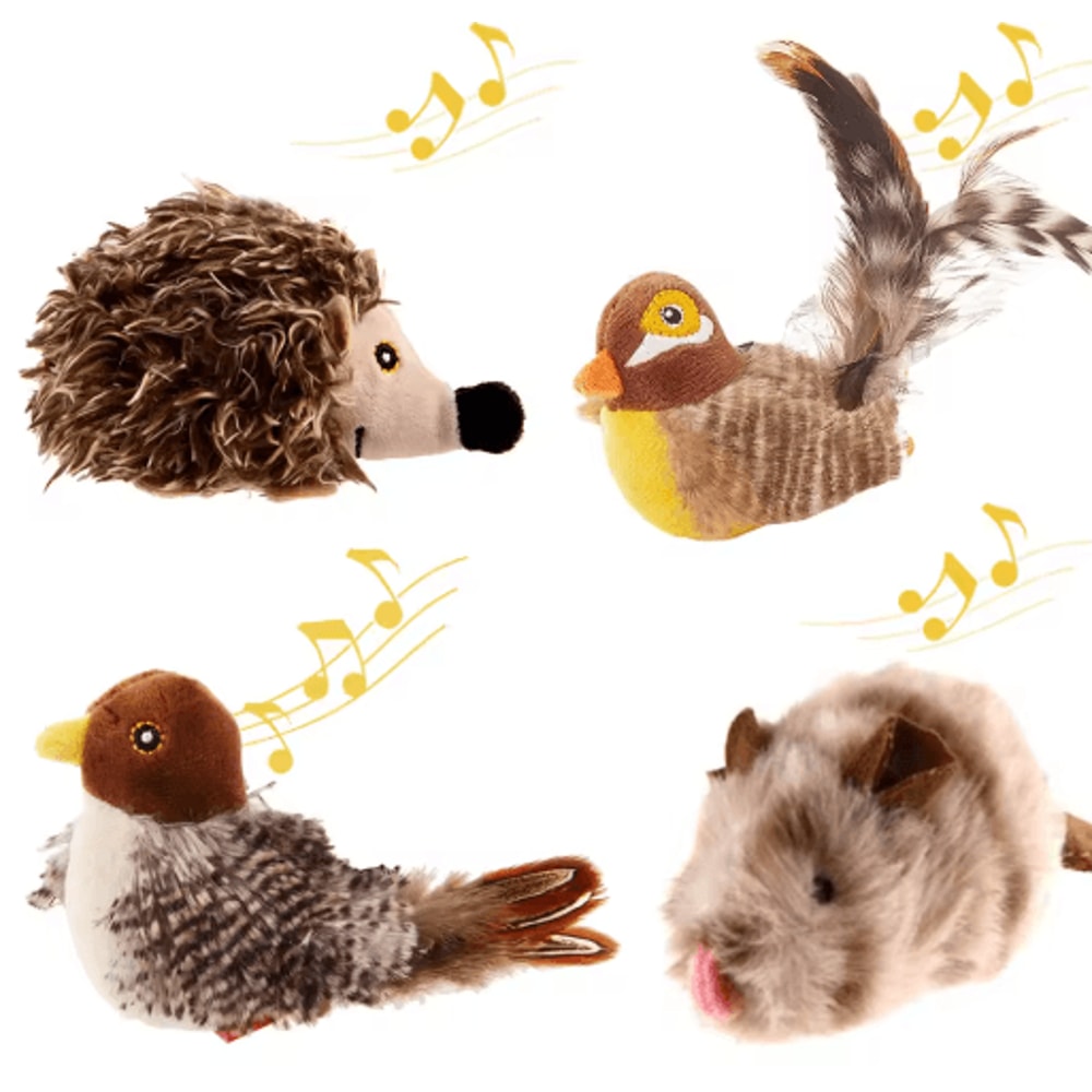 ChirpyPaws Interactive Sound Bird Cat Toy With Feather Teaser 1