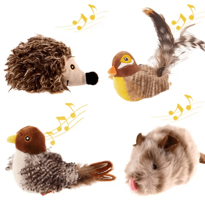 ChirpyPaws Interactive Sound Bird Cat Toy With Feather Teaser 1