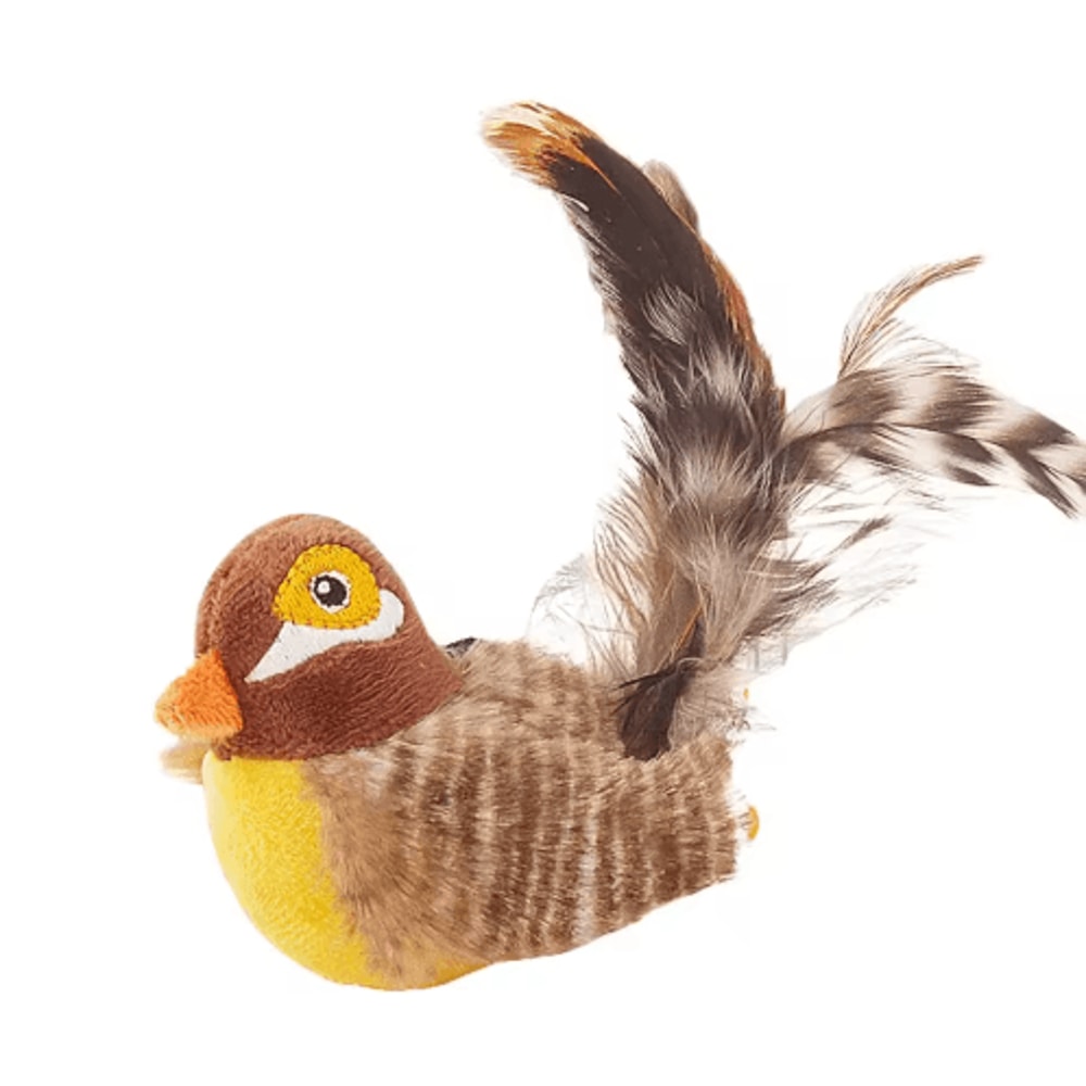 ChirpyPaws Interactive Sound Bird Cat Toy With Feather Teaser 3