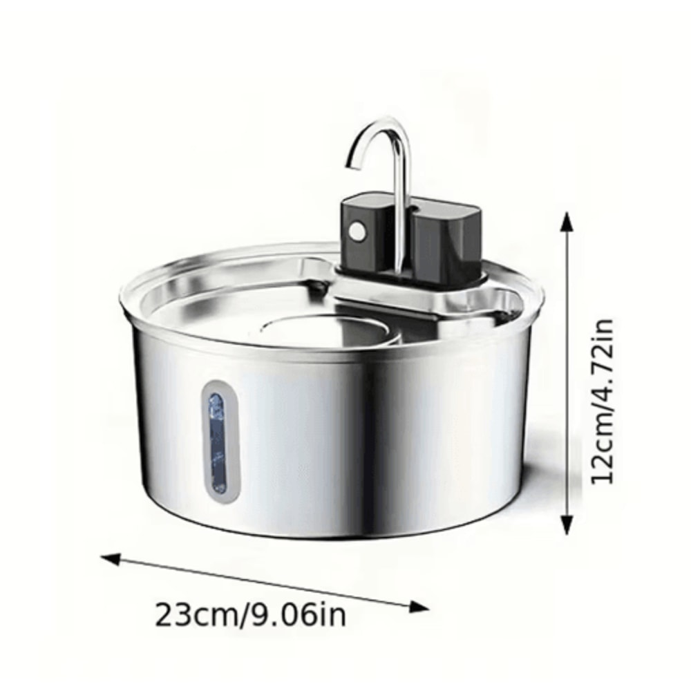 AquaFlow 32L Wireless Stainless Steel Cat Water Fountain With Motion Sensor 4