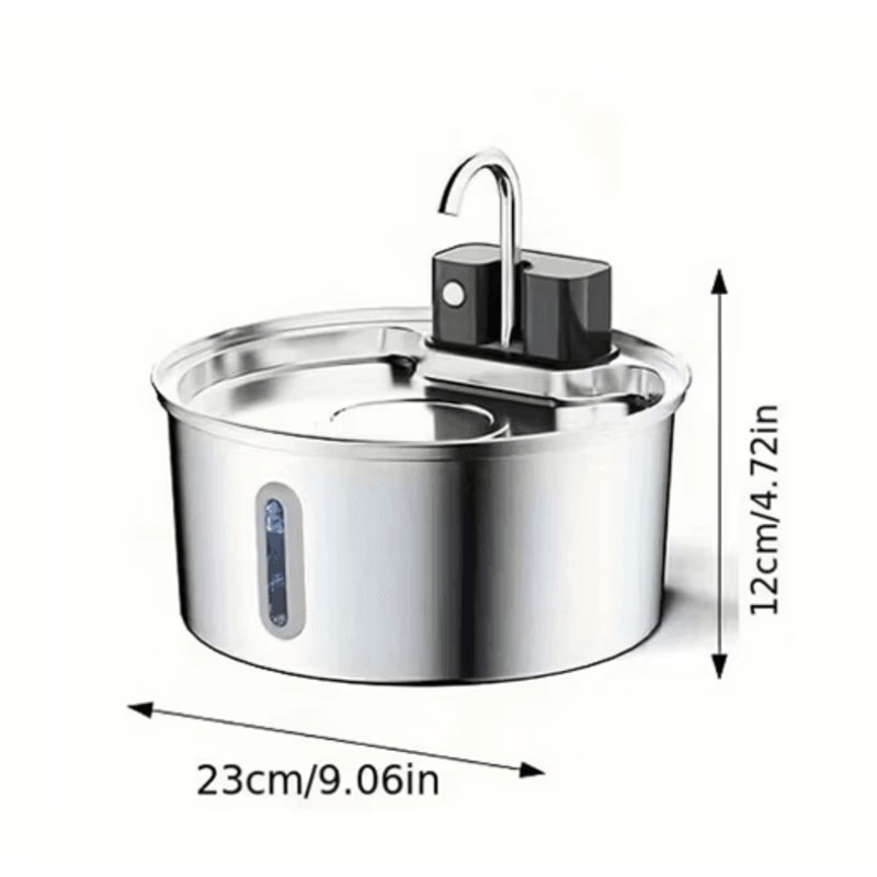 AquaFlow 32L Wireless Stainless Steel Cat Water Fountain With Motion Sensor 4