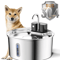 AquaFlow 32L Wireless Stainless Steel Cat Water Fountain With Motion Sensor 0