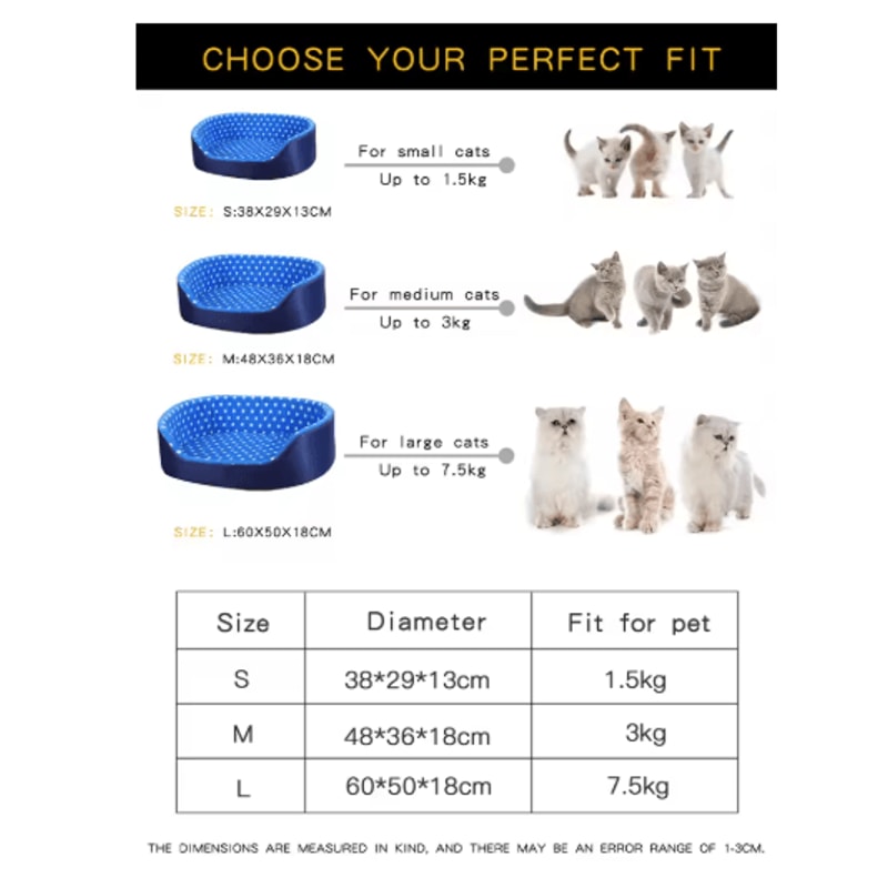 CozyCloud Dot Sponge Pet Bed Cushion For Cats And Small Dogs 4