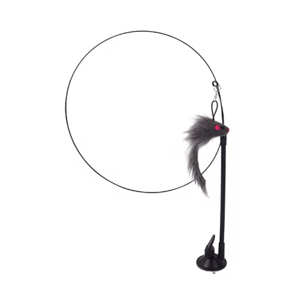 Feather Fly Suction Cup Bird Teaser Wand Toy For Cats 5
