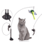 Feather Fly Suction Cup Bird Teaser Wand Toy For Cats 0