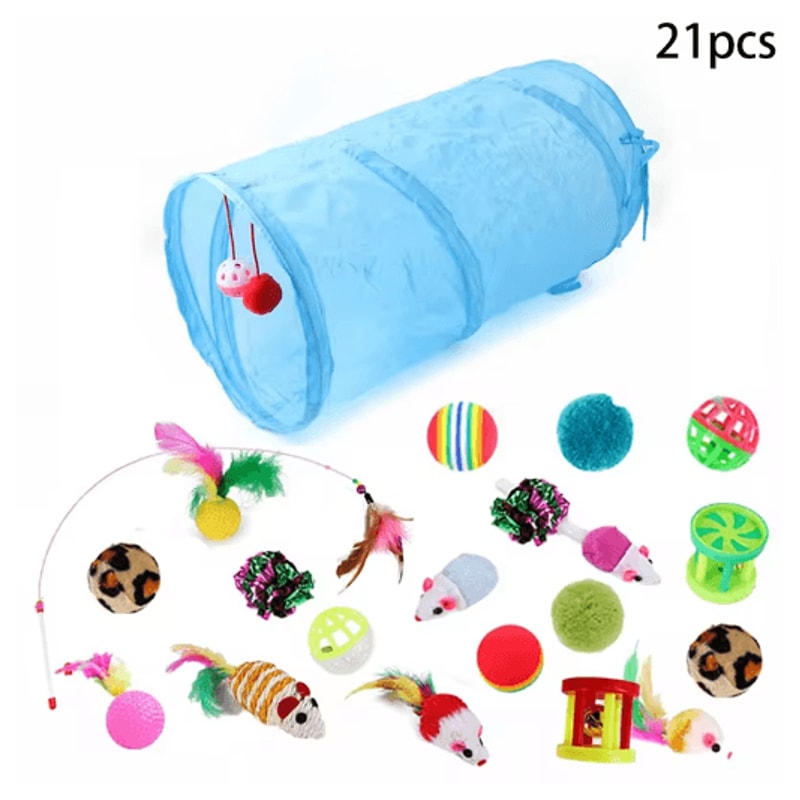 Rainbow Hide Collapsible Cat Tunnel Toy For Indoor Cats 2