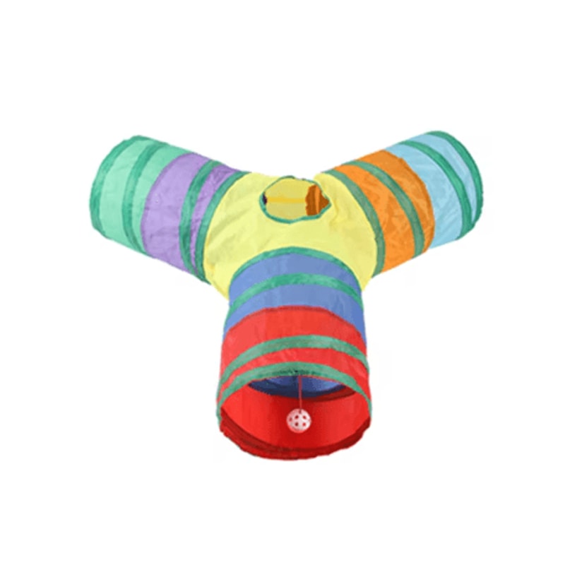 Rainbow Hide Collapsible Cat Tunnel Toy For Indoor Cats 12