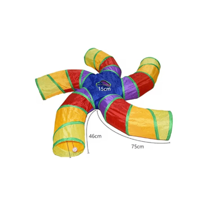 Rainbow Hide Collapsible Cat Tunnel Toy For Indoor Cats 13