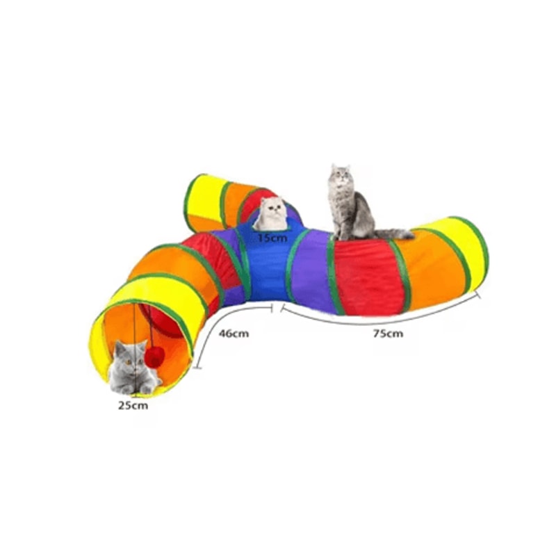 Rainbow Hide Collapsible Cat Tunnel Toy For Indoor Cats 16