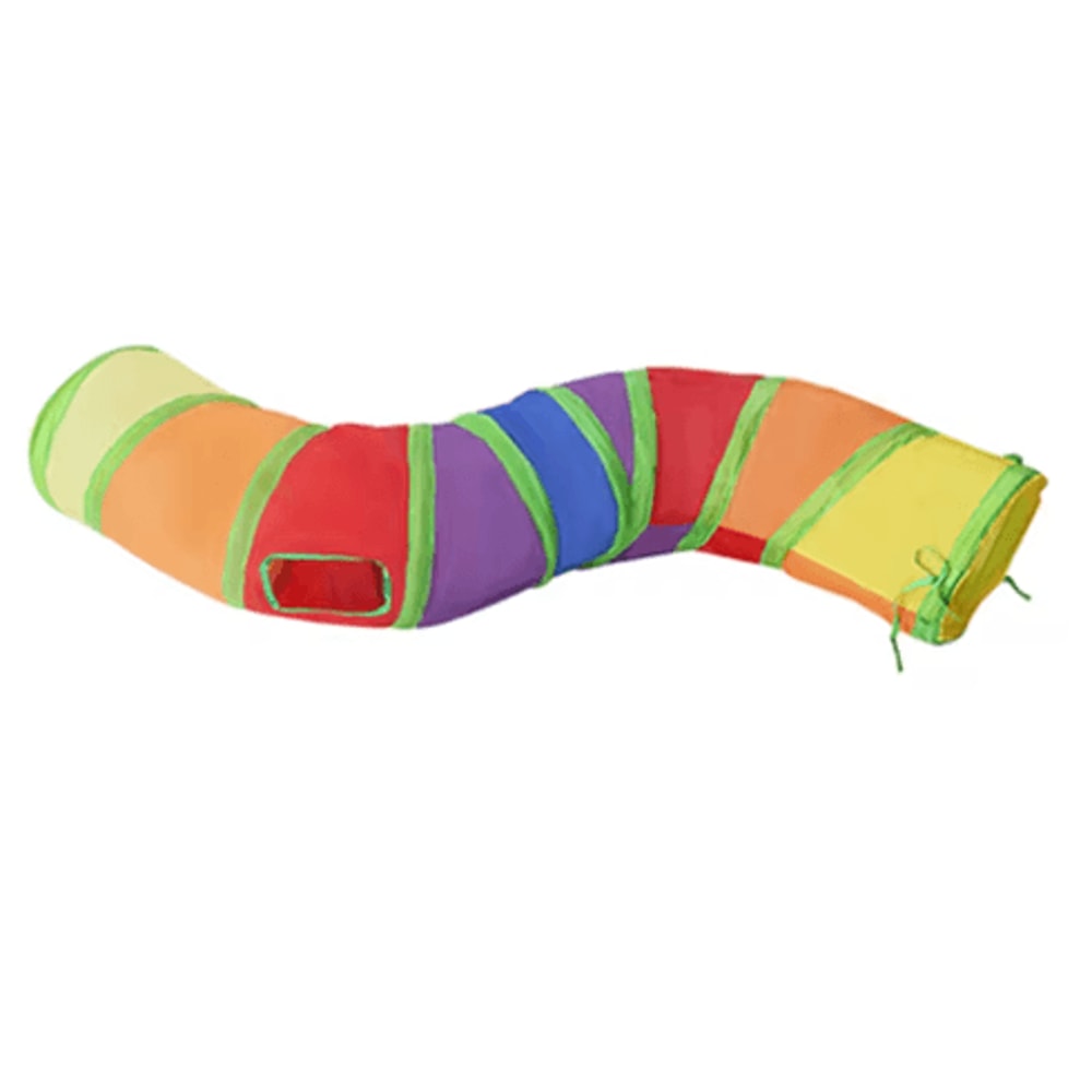 Rainbow Hide Collapsible Cat Tunnel Toy For Indoor Cats 19