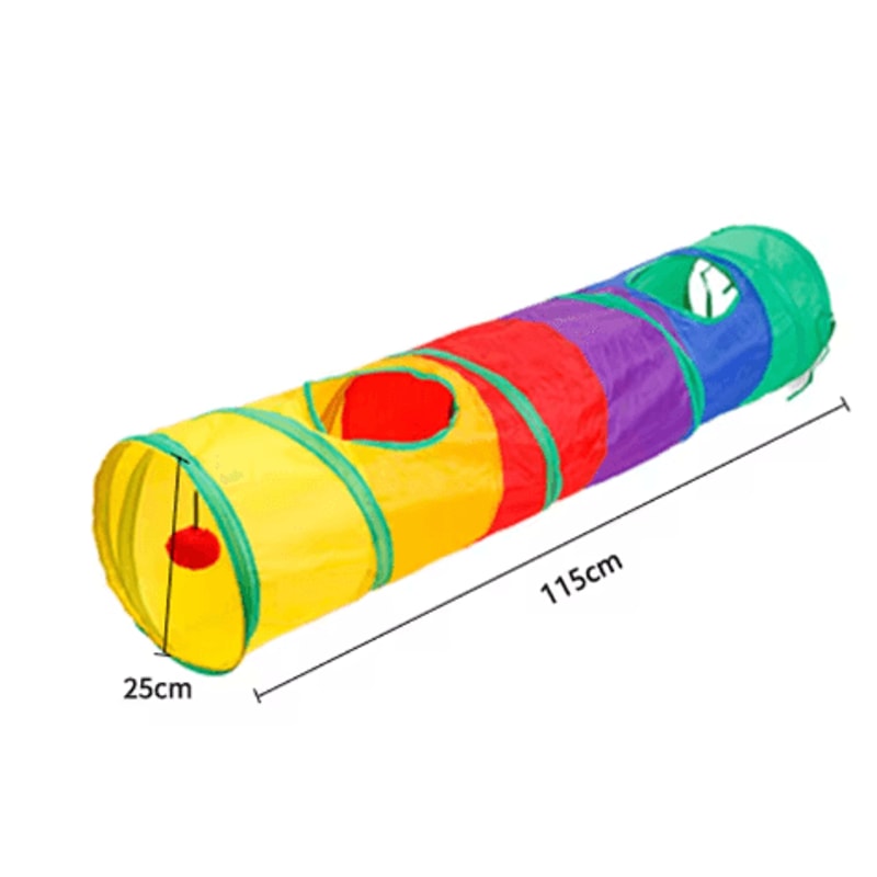 Rainbow Hide Collapsible Cat Tunnel Toy For Indoor Cats 20