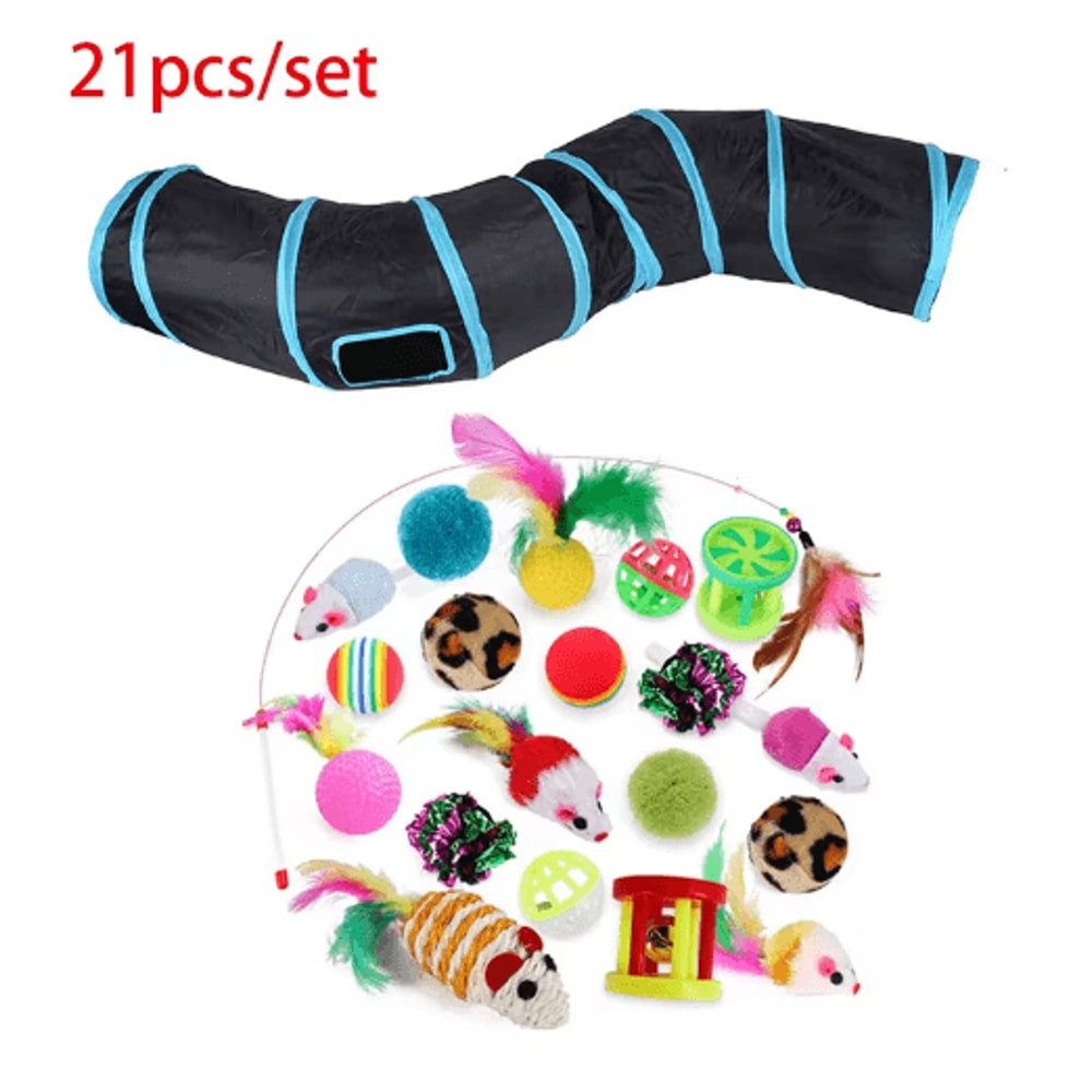 Rainbow Hide Collapsible Cat Tunnel Toy For Indoor Cats 3