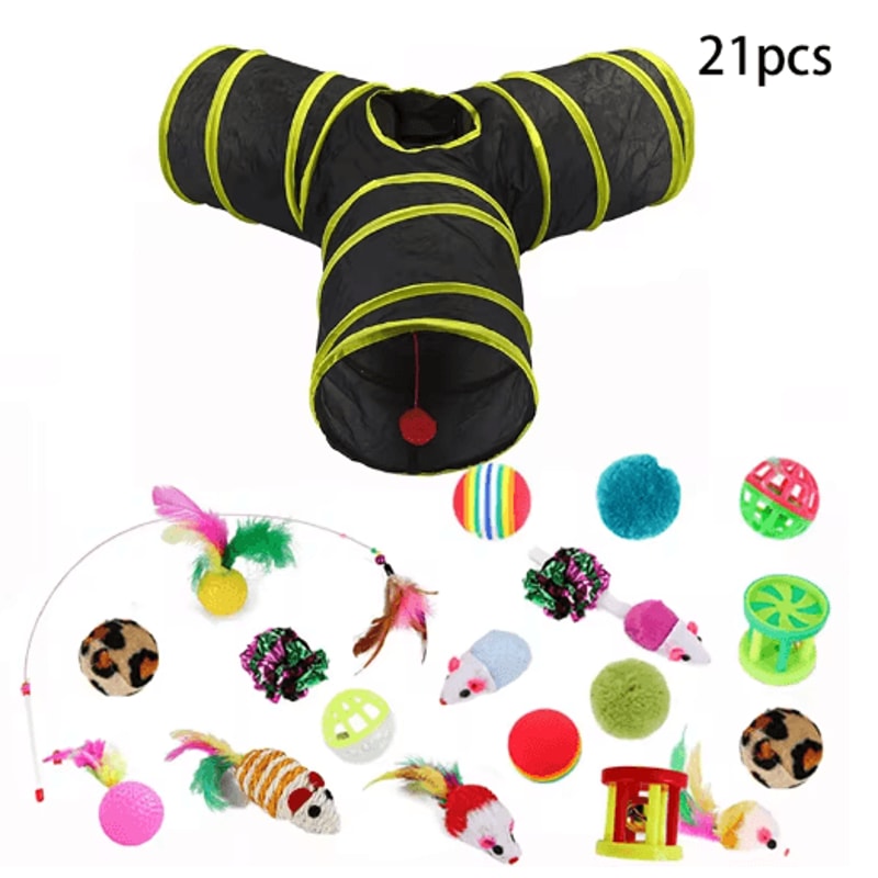Rainbow Hide Collapsible Cat Tunnel Toy For Indoor Cats 6