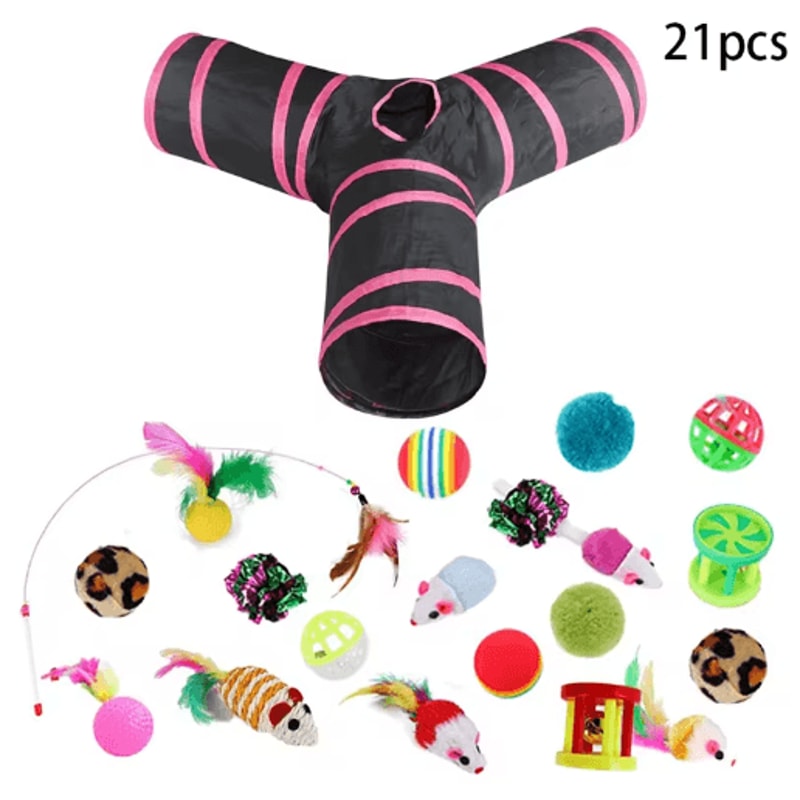 Rainbow Hide Collapsible Cat Tunnel Toy For Indoor Cats 7
