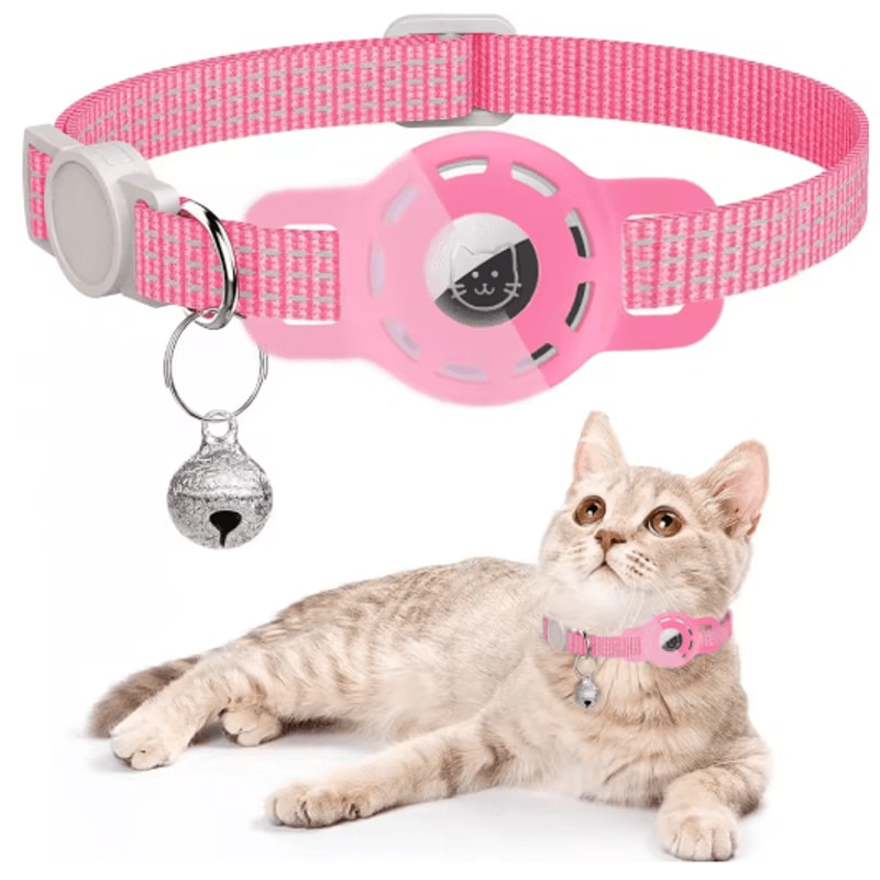 SafeTrack Reflective AirTag Pet Collar With Breakaway Safety Buckle 12