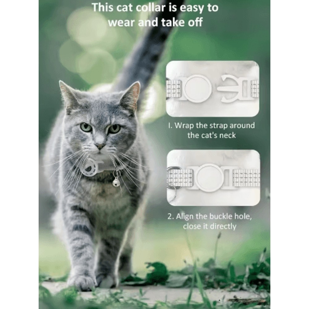 SafeTrack Reflective AirTag Pet Collar With Breakaway Safety Buckle 13