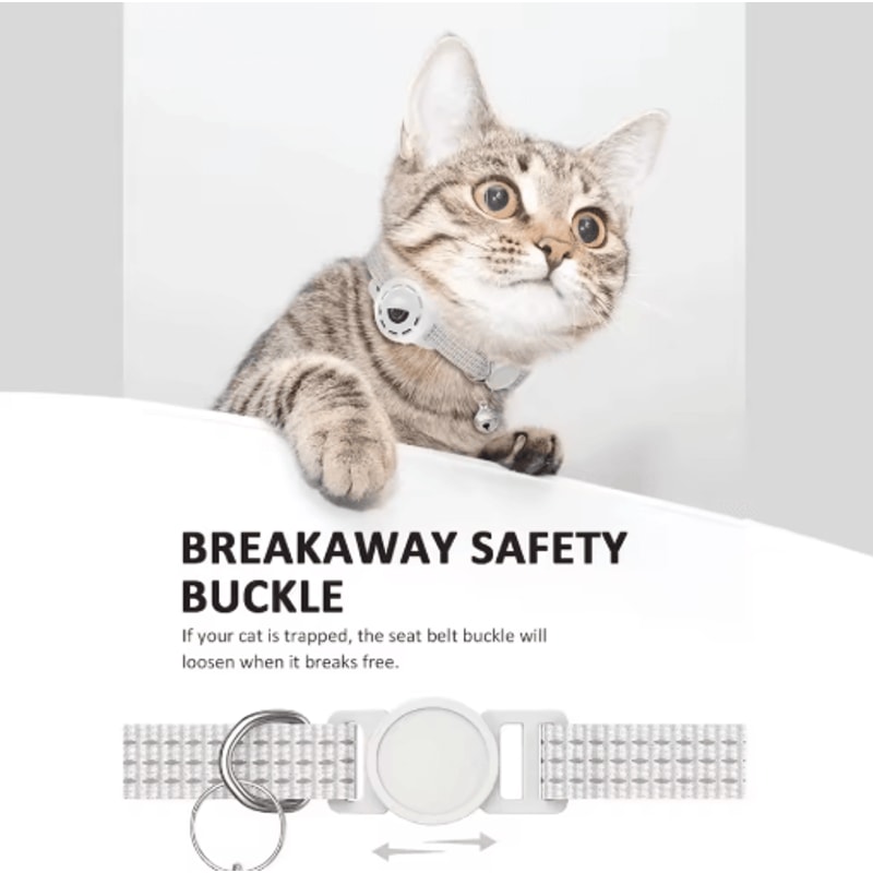 SafeTrack Reflective AirTag Pet Collar With Breakaway Safety Buckle 14