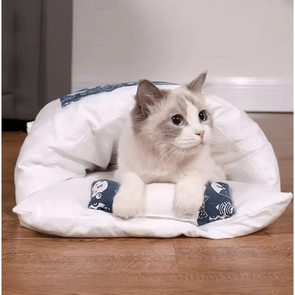 CozyPaws Kawaii Removable Cat Cave Bed For Cats And Small Dogs 5