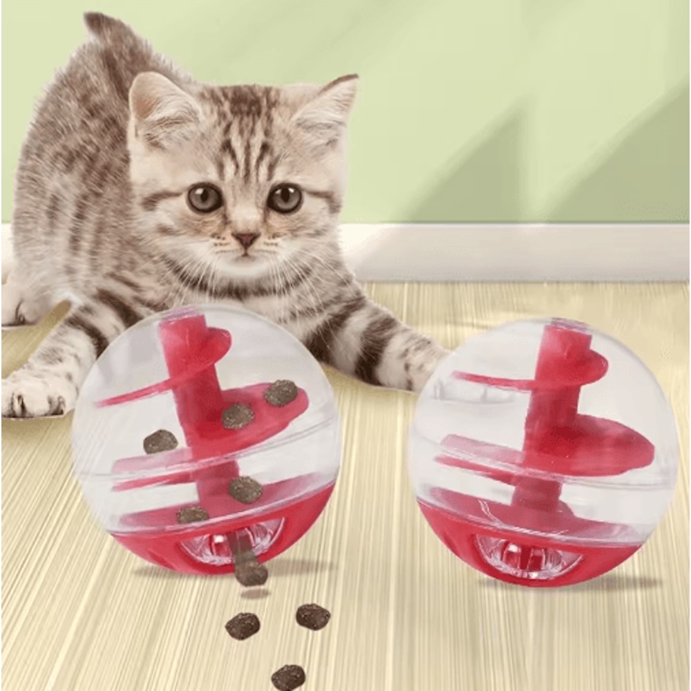SmartTreat Interactive Cat Food Puzzle Ball For Slow Feeding Enrichment 0
