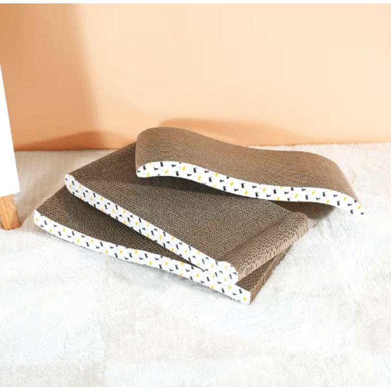 LoungeScratch DoubleSided Corrugated Cat Scratching Board Sofa Bed 0