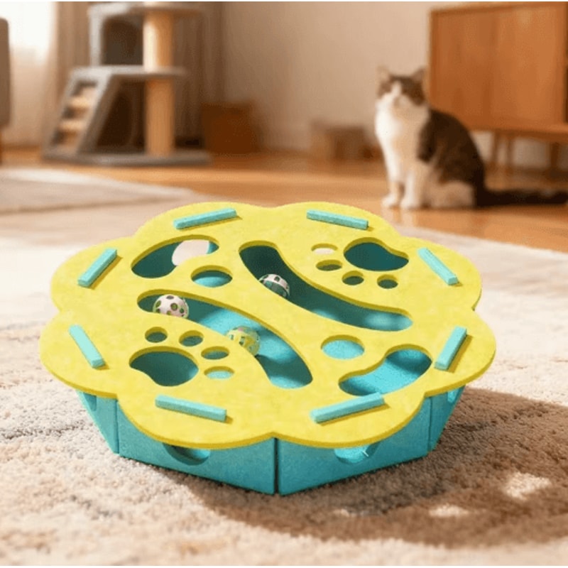 HuntBox Interactive Felt Tunnel Puzzle Toy For Indoor Cats 1