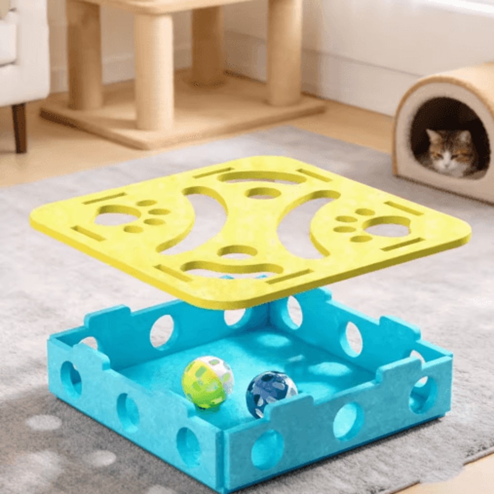 HuntBox Interactive Felt Tunnel Puzzle Toy For Indoor Cats 9