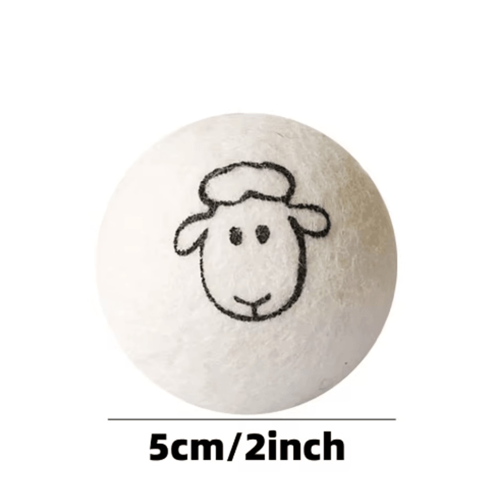 CozyBounce Wool Felt Cat Ball Toy Set For Interactive Play 2