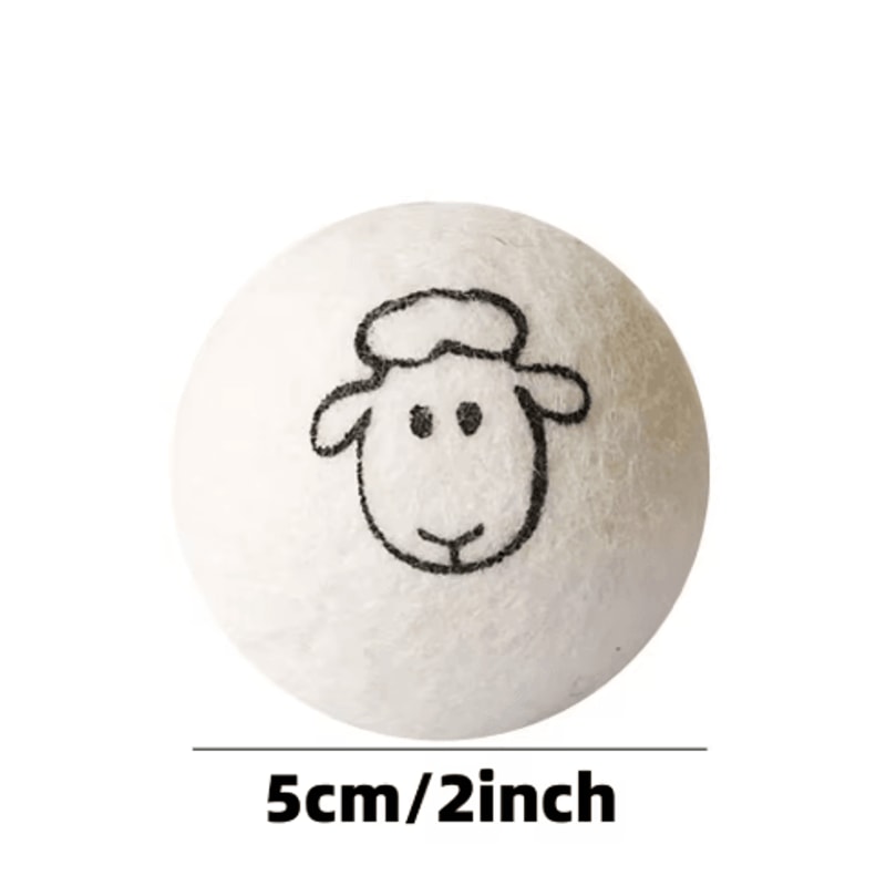 CozyBounce Wool Felt Cat Ball Toy Set For Interactive Play 2