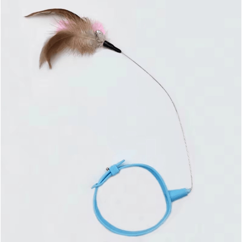 DragonTotoro 360 Rotating Cat Teaser Wand With Bell Fish Head Toy 3