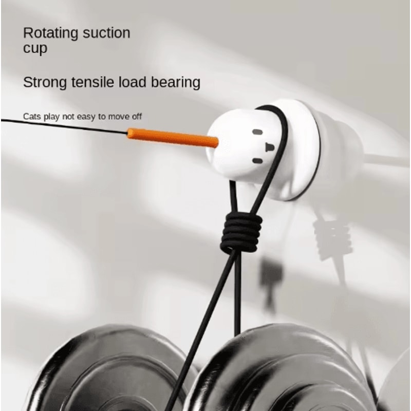 FeatherFlex Suction Cup Cat Teaser Wand With Bell BiteResistant Design 7