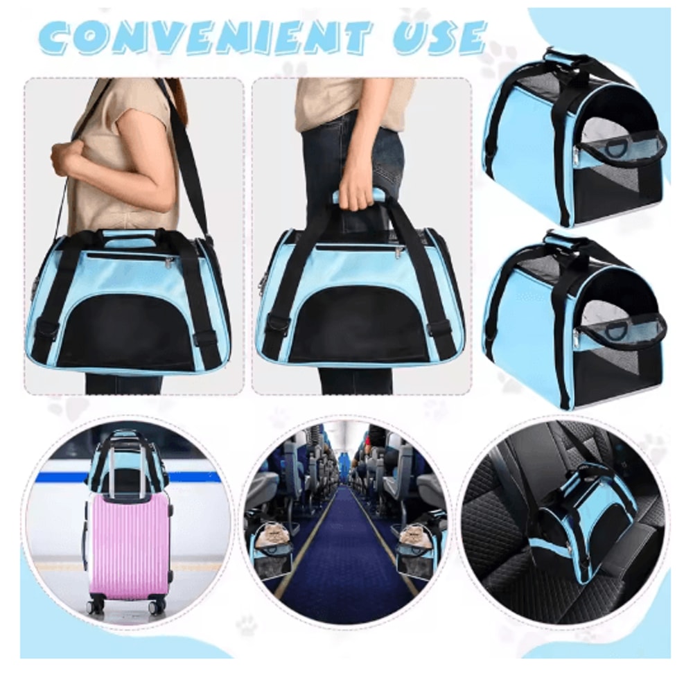 TravelEase Foldable Pet Carrier Bag For Cats Small Dogs 10