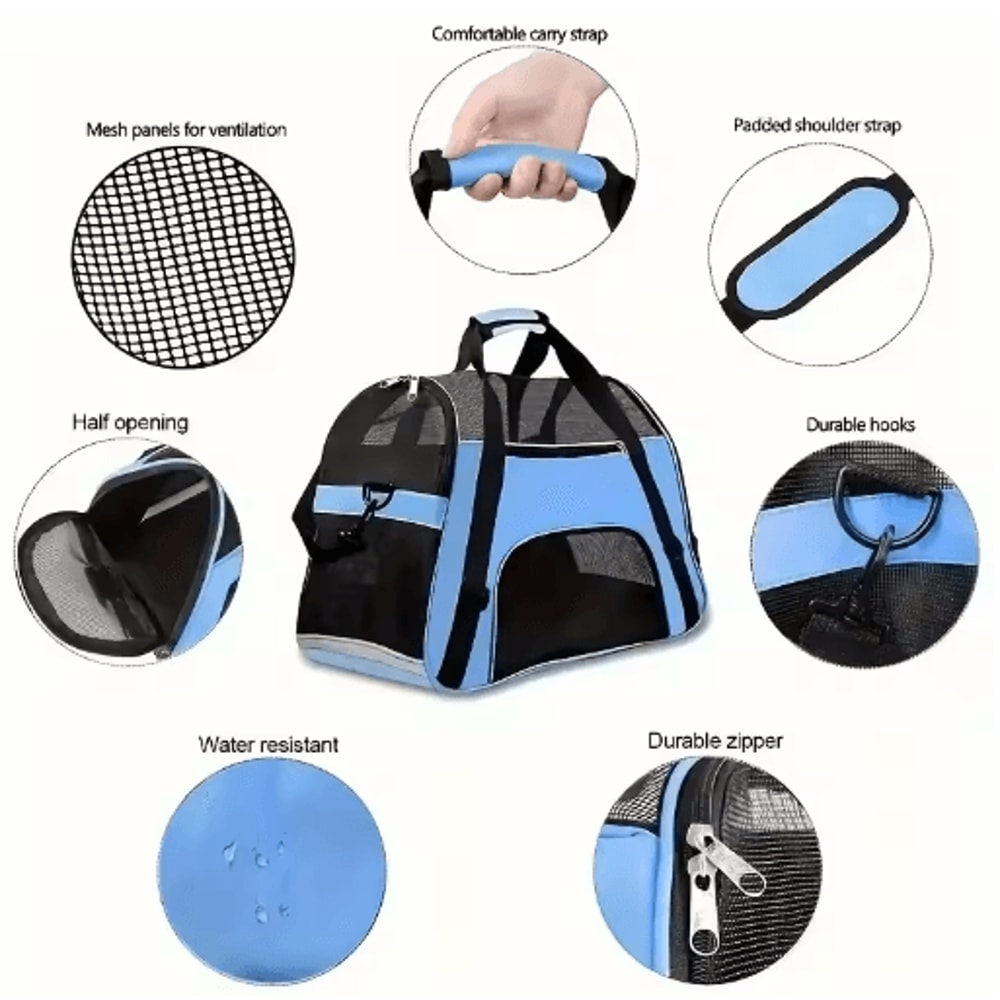 TravelEase Foldable Pet Carrier Bag For Cats Small Dogs 9